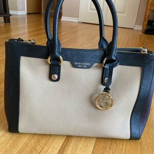 Henri Bendel Elegant Black and Cream Satchel